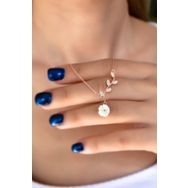 Papatya Silver UVPS102109 Rose Kaplama Taşlı Çiçek Uvps102109 925 Ayar Gümüş Kolye