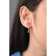 Papatya Silver UVPS300410 925 Ayar Rose Altın Kaplama Balık Halka Gümüş Küpe