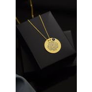 Papatya Silver UVPTS100143 925 Ayar Gold Kaplama Ayetel Kürsili Plaka Gümüş Kolye