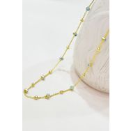 Papatya Silver UVPTS100552 925 Ayar Gold Kaplama Firuze Mineli Göz Top Zincir Gümüş Kolye