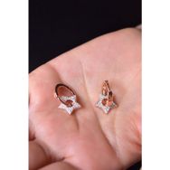 Papatya Silver UVPTS300191 925 Ayar Rose Kaplama Zirkon Taşlı Yıldız Gümüş Küpe