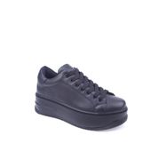Papuç Sepeti 2596 Siyah Kadın Yüksek Topuk Günlük Sneaker Ayakkabı