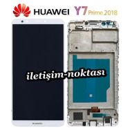 Parça Bankası Huawei Y7 Prime 2018 Çıtalı Beyaz Dokunmatik Lcd Cep Telefonu Ekranı