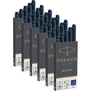 PARKER 6x 1950384 Quink Dolma Kalem için Yedek Kartuş, Uzun Kartuşlar, 6 x 5'li Paket, Mavi Mürekkep (= 30 Kartuş)