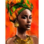 Parla Canvas Afrikalı Güzel 7 Sayılarla Rulo 60x75 cm Boyama Seti Duvar Sticker