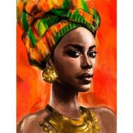 Parla Canvas Afrikalı Güzel 7 Sayılarla Rulo 70x90 cm Boyama Seti Duvar Sticker
