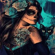 Parla Canvas Cesur Bakış Sayılarla Rulo 100x140 cm Renkli Boyama Seti Duvar Sticker