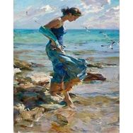 Parla Canvas Denizdeki Ayaklar 100x140 cm Sayılarla Rulo Boyama Seti