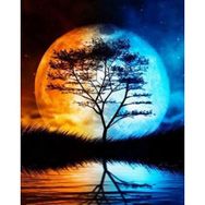 Parla Canvas Dolunay Ağacı Sayılarla Rulo 40x50 cm Renkli Boyama Seti Duvar Sticker