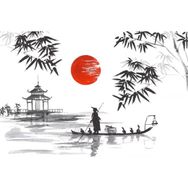Parla Canvas Japon Günlüğü Sayılarla Rulo 40x50 cm Boyama Seti Duvar Sticker