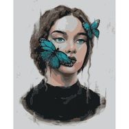 Parla Canvas Kadın Kelebek Sayılarla Rulo 70x90 cm Renkli Boyama Seti Duvar Sticker