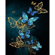 Parla Canvas Kelebek Rüyası Sayılarla Rulo 70x90 cm Renkli Boyama Seti Duvar Sticker