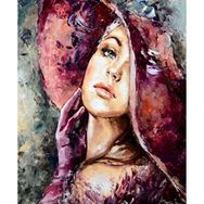 Parla Canvas Şapkalı Kadın 3 Sayılarla Rulo 60x75 cm Boyama Seti Duvar Sticker