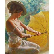 Parla Canvas Sarı Şemsiyeli Güzel Sayılarla Rulo 40x50 cm Boyama Seti Duvar Sticker