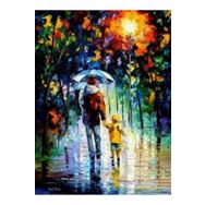 Parla Canvas Yağmurlu Günde Yürüyüş Sayılarla Rulo 60x75 cm Renkli Boyama Seti Duvar Sticker