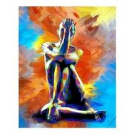 Parla Canvas Yanlız Kadın Sayılarla Rulo 40x50 cm Renkli Boyama Seti Duvar Sticker