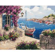 Parla Canvas Yazlıktaki Tekne Sayılarla Rulo 50x65 cm Renkli Boyama Seti Duvar Sticker