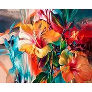Parla Çiçeklerin Şöleni 50x65 cm Sayılarla Rulo Standart Canvas Boyama Seti