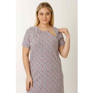 Parlingerie HAMİLE EMZİRME GECELİĞİ KISA KOLLU KALPLİ GRİ XL KALPLİ GRİ