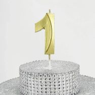 Parti Vitrini 1 Rakamlı 6.5 cm Gold Altın Mum