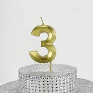 Parti Vitrini Üç Rakamlı 6.5 cm Gold Altın Mum