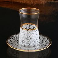 Paşabahçe 42361 Kulplu 6 Kişilik Çelik Tabaklı Çay Takımı