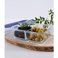 Paşabahçe 530286G Mavi 2 Adet Bölmeli Cam Saklama Kabı
