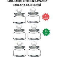 Paşabahçe 98863 Kitchen 614 cc 4 Adet Cam Kapaklı Contalı Kavanoz
