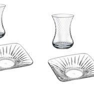 Paşabahçe İnce Belli Gravürlü 12 Parça Çay Seti Takımı