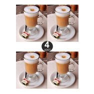 Paşabahçe İrish Kulplu Cam 4'lü Latte Cappuccino Kupası