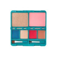 Pastel Blue Velvet Jetset Mini Makyaj Seti