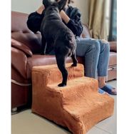 Patiderm Fermuarlı 3 Basamak Sünger Bej Kedi Köpek Merdiveni