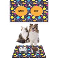 PatiPeti 50 x 35 cm Uzay Kedi Köpek Mama Altlığı Mama Paspası