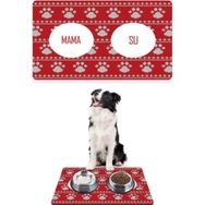 PatiPeti Noel Örme Baskılı 50x35 cm Köpek Mama ve Eğitim Paspası