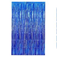 Patladı Gitti 100x200 cm Mavi Metalize Arka Fon Kapı Perdesi
