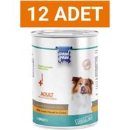Paw Paw 400 gr x 12 Adet Dana Etli Parça Etli Soslu Yetişkin Köpek Konserve Maması