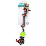Pawise 3 Düğümlü ve Tenis Toplu İpli 10x4 cm Köpek Oyuncağı