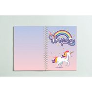 Paytak Moda A5 Unicorn Baskılı Çizgisiz Tasarım 96 Yaprak Spiralli Defter