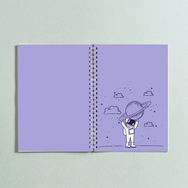 Paytak Moda Astronot Saturn Tasarımlı A5 96 Yaprak Çizgisiz Spiralli Defter