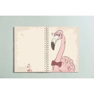 Paytak Moda PYTKDT0151 Flamingo Tasarımlı A5 96 Yaprak Çizgisiz Spiralli Defter