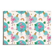 Paytak Moda PYTKDT0178 A5 Flamingo Yaprak Tasarımlı Çizgisiz Spiralli Defter