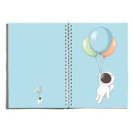 Paytak Moda PYTKDT0180 A5 Astronot Balon Tasarımlı 96 Yaprak Çizgisiz Spiralli Defter
