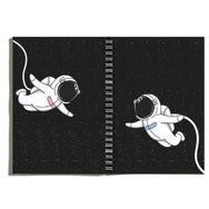 Paytak Moda PYTKDT0181 A5 Astronot Tasarımlı 96 Yaprak Çizgisiz Spiralli Defter
