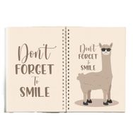 Paytak Moda PYTKDT0261 A5 Lama Don't Forget to Smile Tasarım Çizgisiz Spiralli Defter
