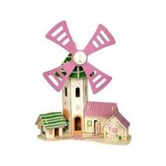 Pazarız 3D Yapboz Maket Yel Değirmeni Boyanabilir 54 Parça Ahşap Puzzle