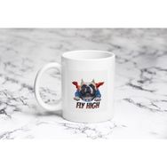 Pazarız Beyaz Pug Superman Kupa Bardak