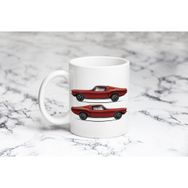 Pazarız Kırmızı Mustang 2 Yandan Kupa Bardağı