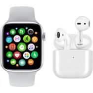 Pazarız T500 Beyaz Akıllı Saat ve Airpods Pro 4 Beyaz Mini Kablosuz Kulaklık