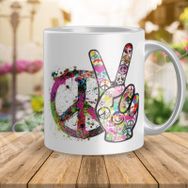 Peace Barış Simge Porselen Kupa Bardak