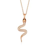 Peanelife 925 Ayar Rose Yılan Kadın Gümüş Kolye